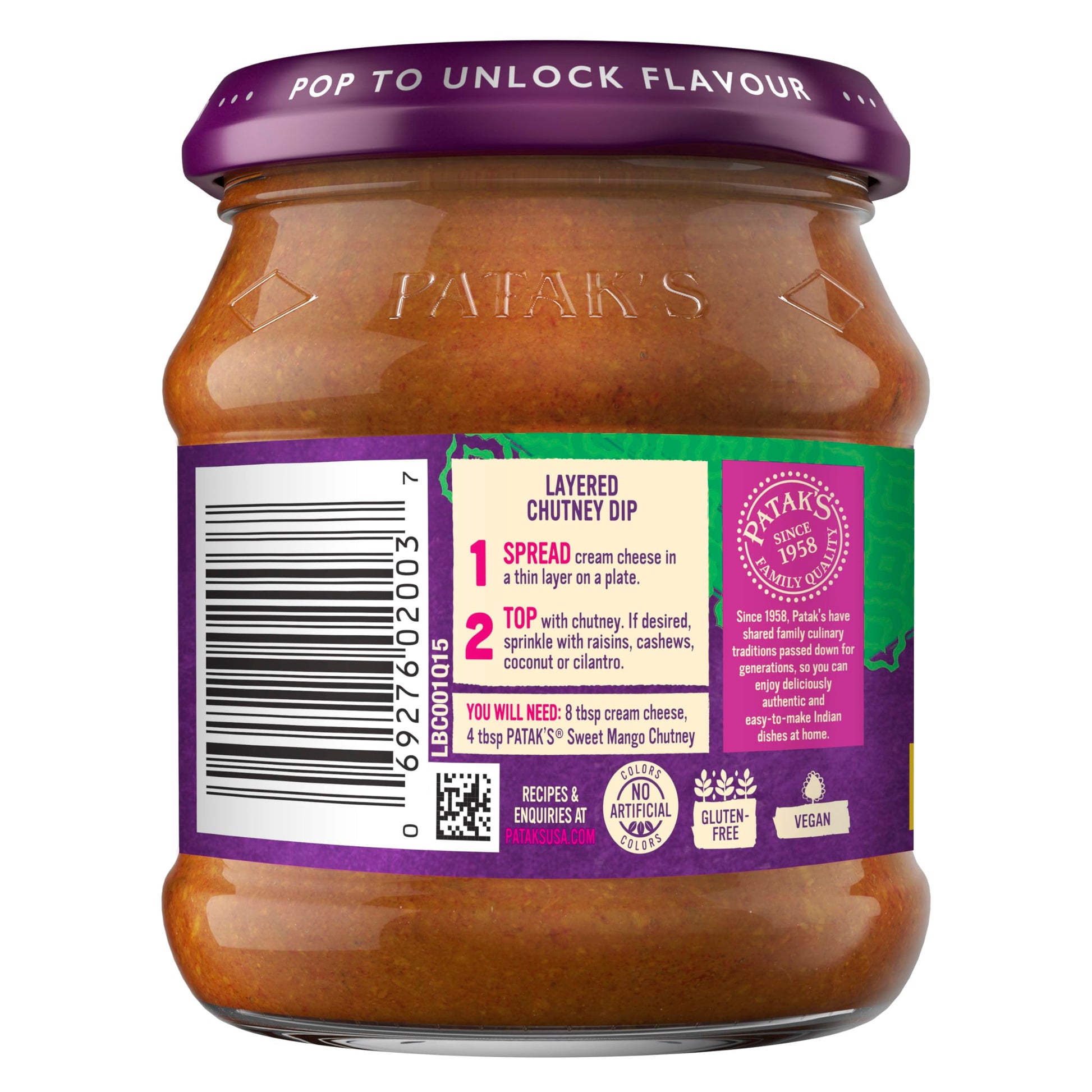 Product image of Patak's Sweet Mango Chutney Mild Mangos and Spices No Artificial Flavors or Colors Gluten-Free Vegetarian 12