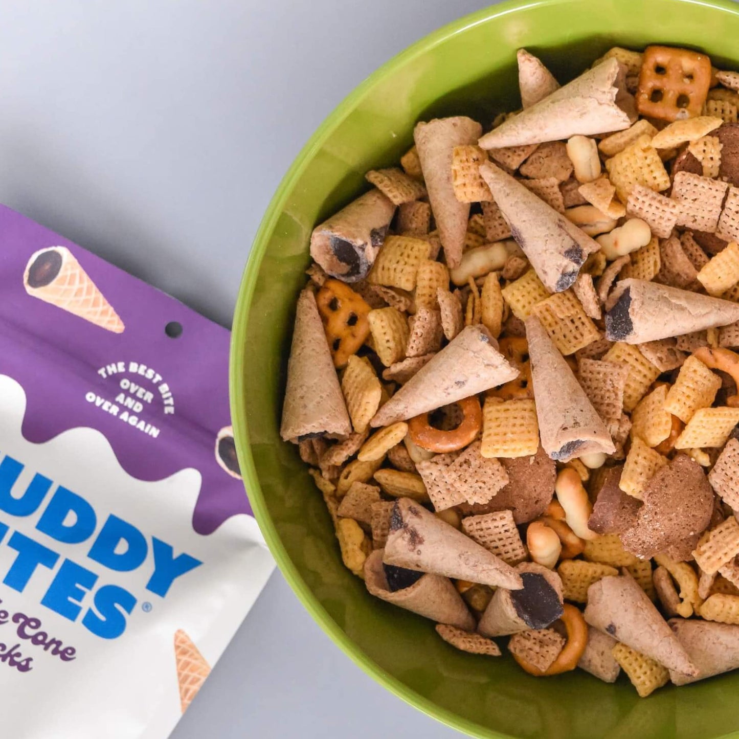Product image of Muddy Bites Waffle Cone Snacks Bite Sized Chocolate Filled Waffle Cones Dark Chocolate Kosher Pure Cane