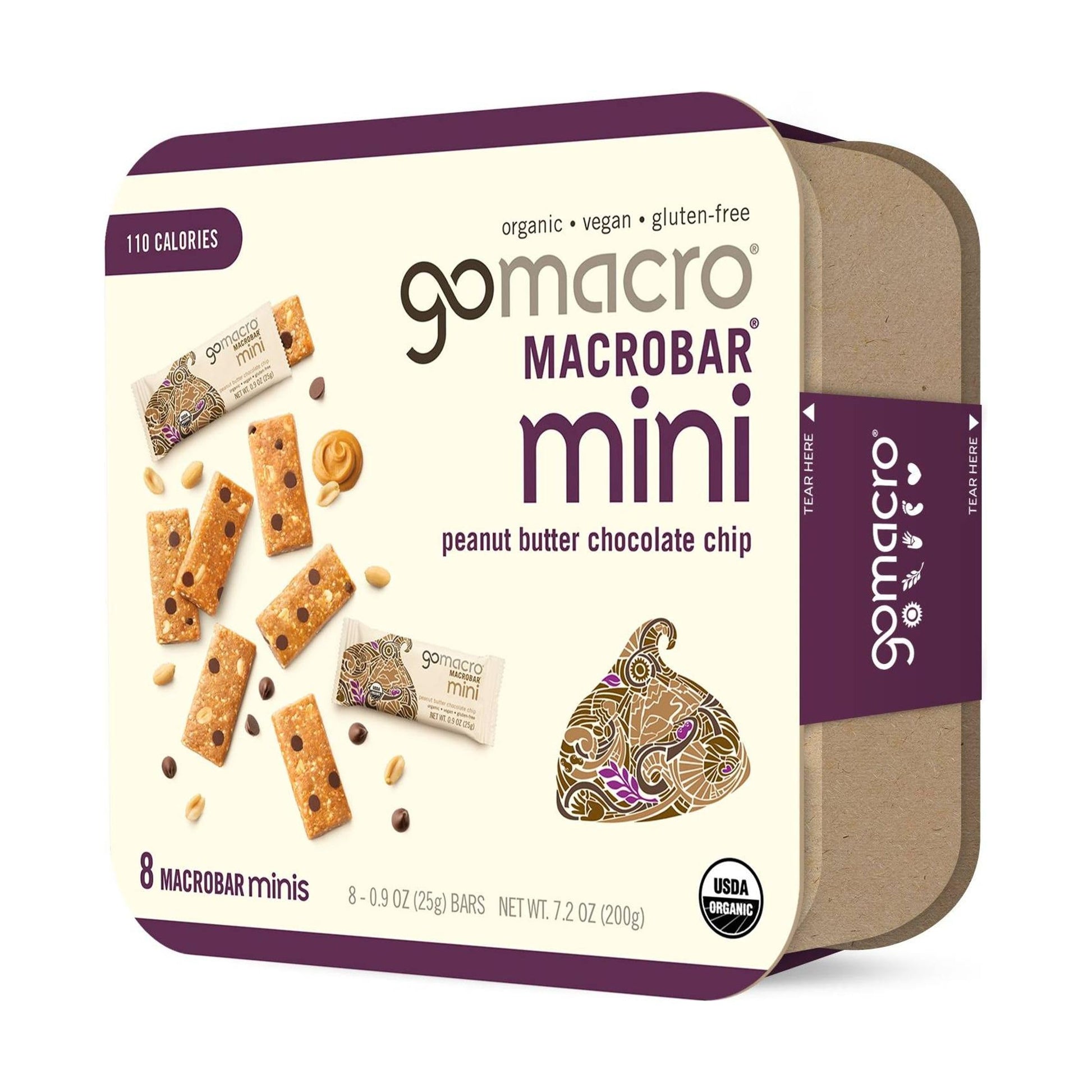 Product image of GoMacro Organic Peanut Butter Chocolate Chip Mini MacroBars Snack Food Bars 7.2 oz 7.2 oz Pack of 8