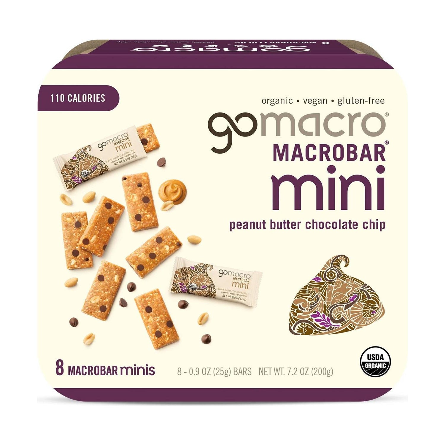 Product image of GoMacro Organic Peanut Butter Chocolate Chip Mini MacroBars Snack Food Bars 7.2 oz 7.2 oz Pack of 8