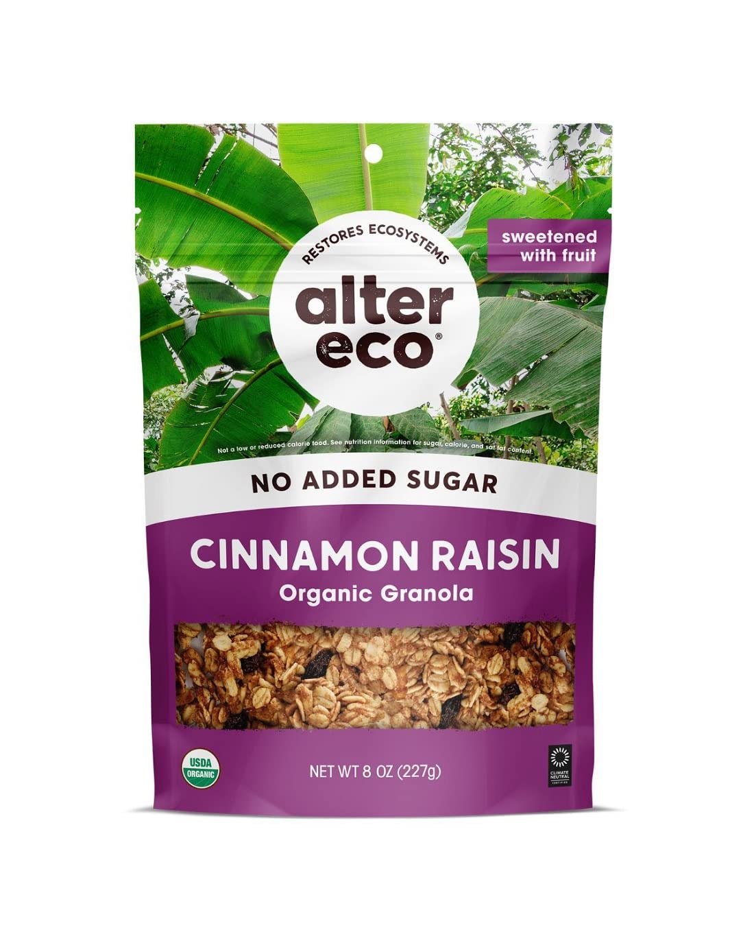 Product image of Alter Eco Cinnamon Raisin Granola Organic Vegan Naturally Sweetened Fruit No Artificial Sugars or Additives