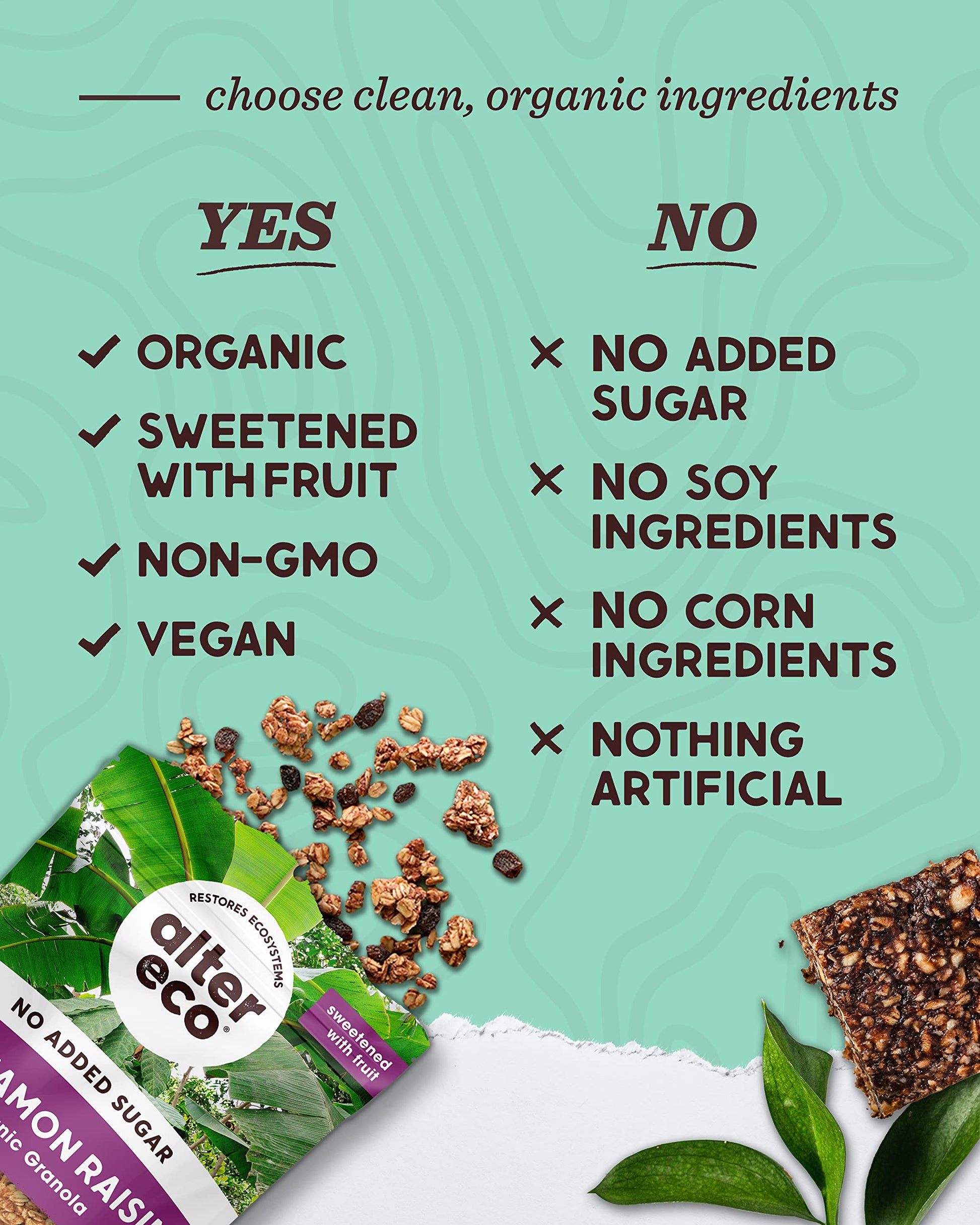 Product image of Alter Eco Cinnamon Raisin Granola Organic Vegan Naturally Sweetened Fruit No Artificial Sugars or Additives