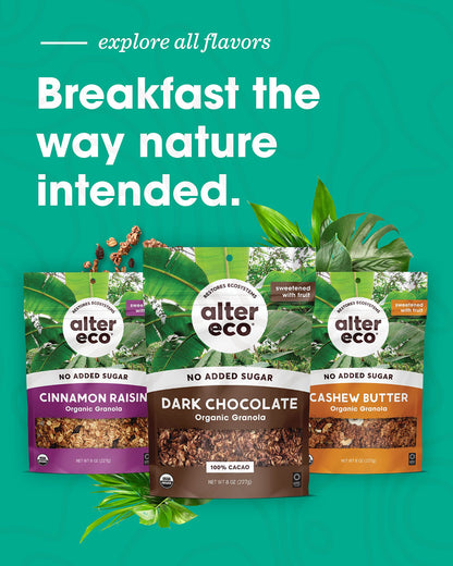 Product image of Alter Eco Cinnamon Raisin Granola Organic Vegan Naturally Sweetened Fruit No Artificial Sugars or Additives