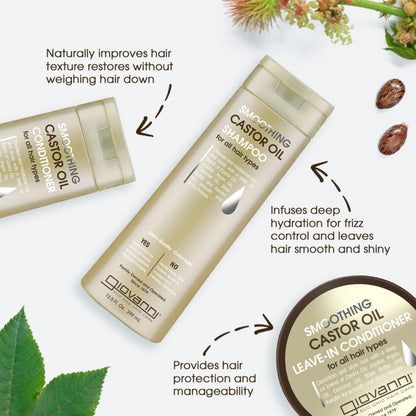 Product image of GIOVANNI Smoothing Castor Oil Shampoo Liquid For All Hair Types Moisturizes Hair and Scalp Hydrates and