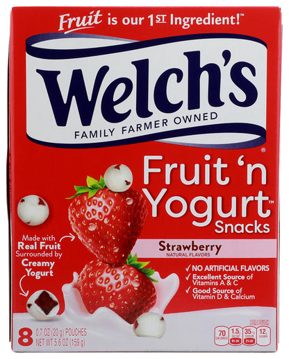 Product image of Welch's Fruit n Yogurt Strawberry Fruit Snacks 0.7 oz 8 ct 0.7 oz 8 Count