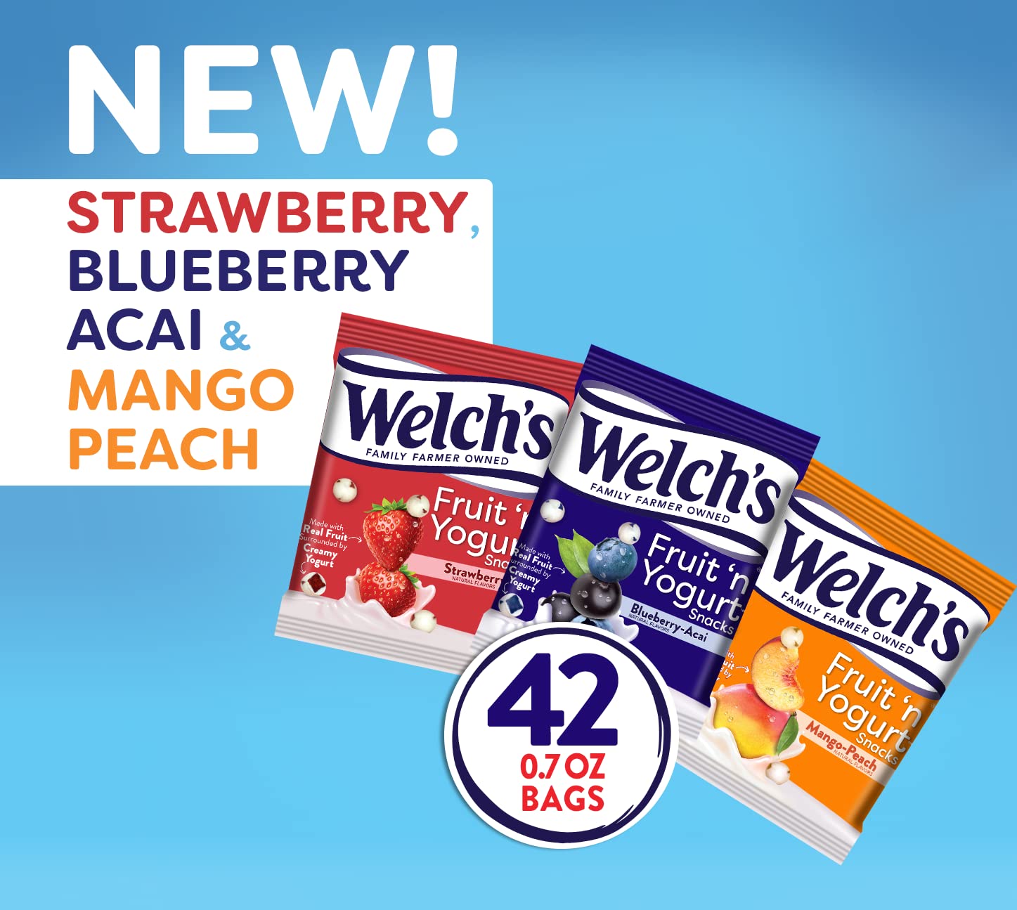 Welchs Zero Sugar Fruity Bites Variety Pack Berries N Cherries Island Fruit Gluten Free Snack Pouches