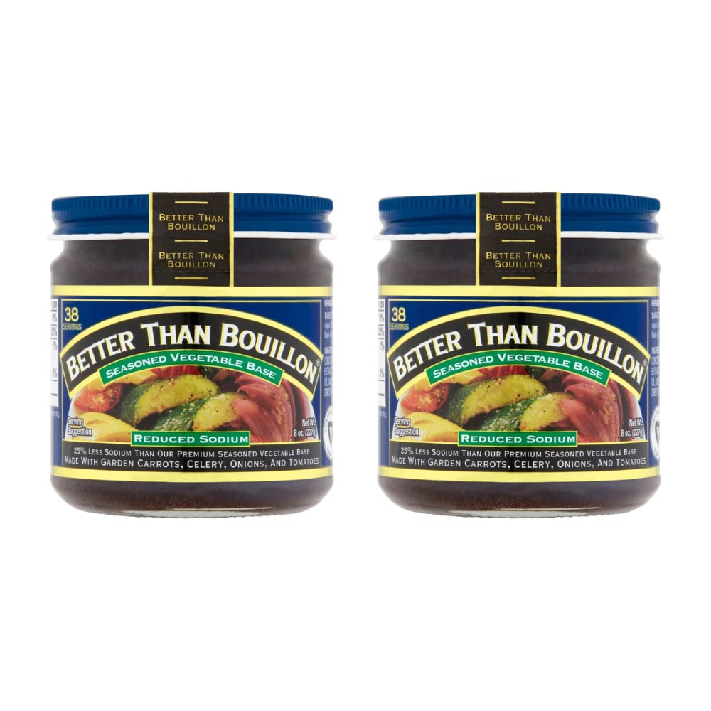 Product image of Better Than Bouillon All Natural Reduced Sodium Vegetable Base Made Seasoned Vegetables 8 oz 8 oz Pack of 2