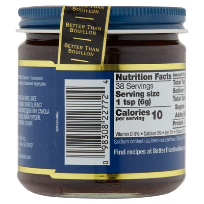 Product image of Better Than Bouillon All Natural Reduced Sodium Vegetable Base Made Seasoned Vegetables 8 oz 8 oz Pack of 2