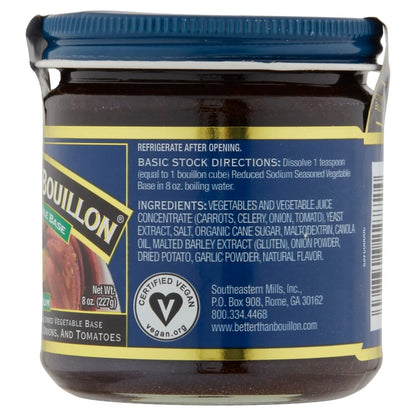 Product image of Better Than Bouillon All Natural Reduced Sodium Vegetable Base Made Seasoned Vegetables 8 oz 8 oz Pack of 2