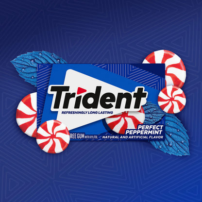Product image of Trident Perfect Peppermint Sugar Free Gum 14 ct Pack of 10