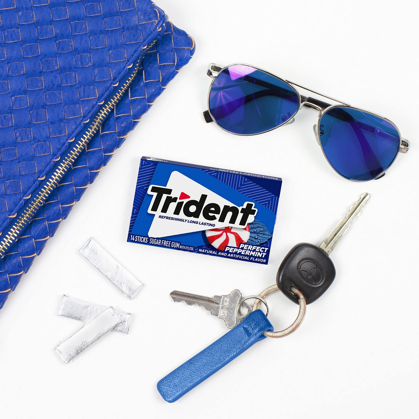 Product image of Trident Perfect Peppermint Sugar Free Gum 14 ct Pack of 10