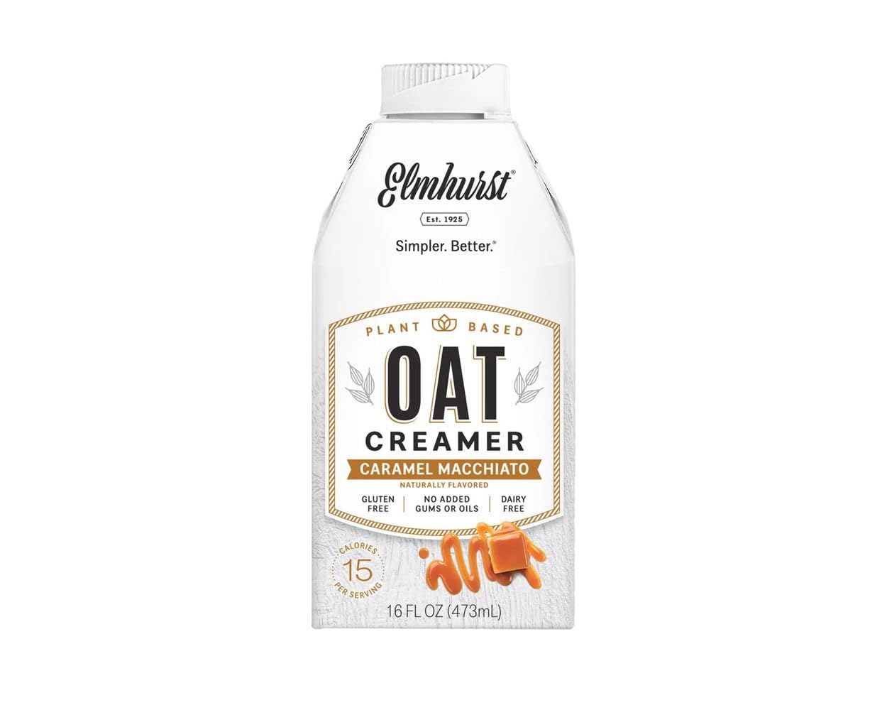 Product image of Elmhurst Caramel Macchiato Oat Creamer Non-Dairy 16 fl oz 16 fl oz