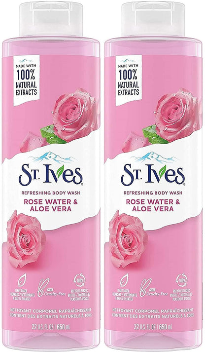 Product image of St. Ives Refreshing Body Wash Rose Water and Aloe Vera 22 Fluid oz Pack of 2