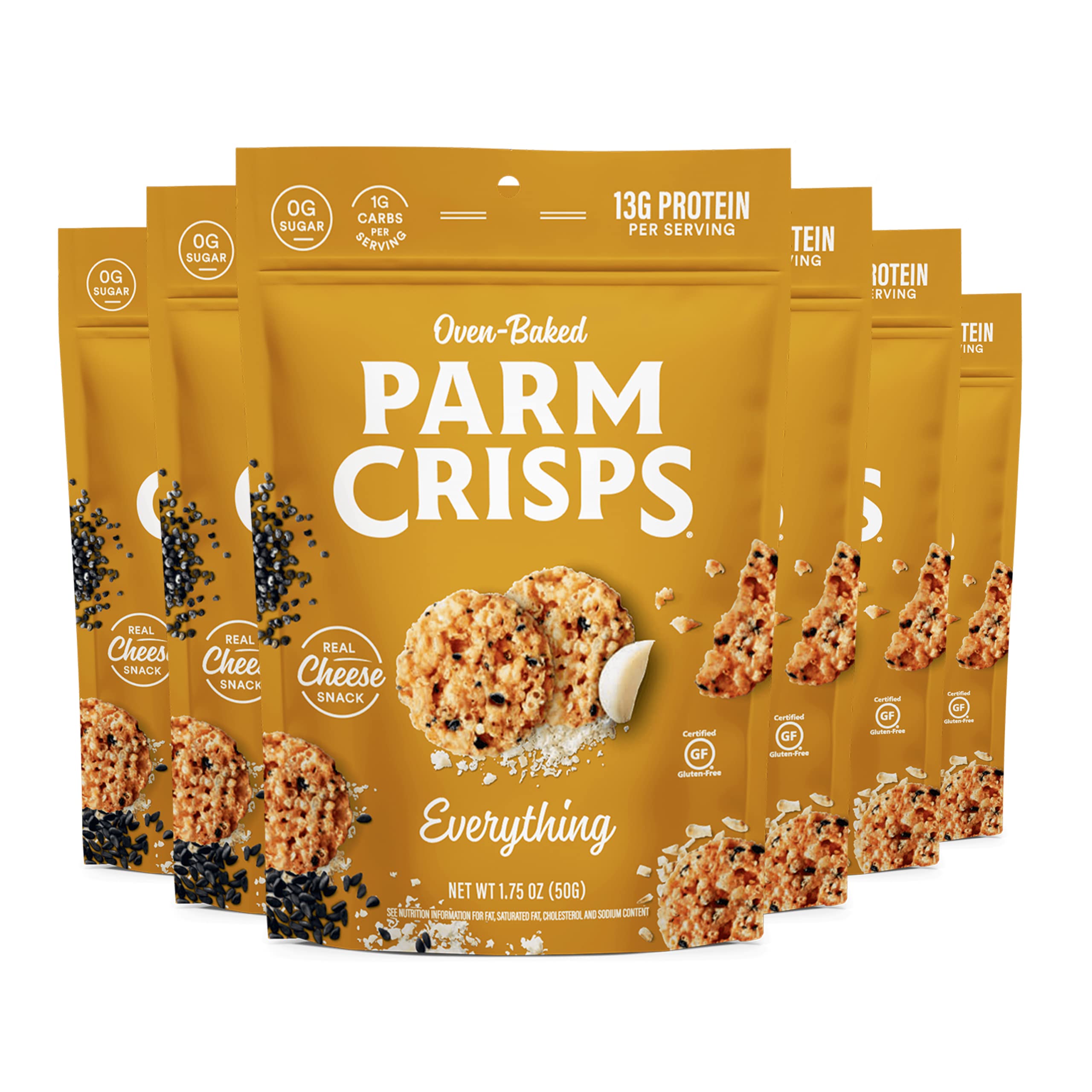 Product image of ParmCrisps Everything Cheese Parm Crisps Oven Baked Keto-Friendly Low Carb High Protein Gluten Free Made