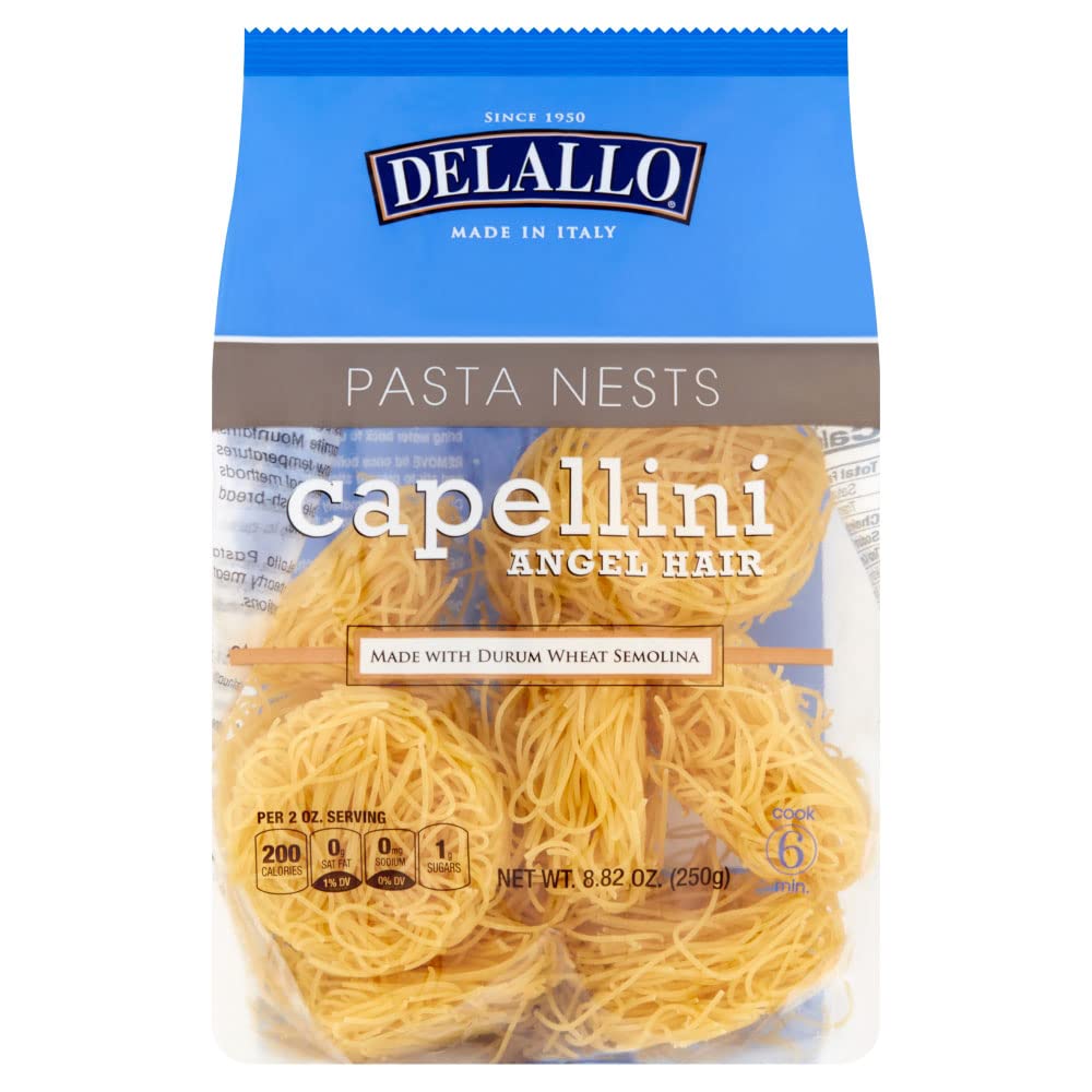 Product image of DeLallo Capellini Angel Hair Pasta Nests Made in Italy Durum Wheat Semolina Flour All Natural Kosher Non-GMO