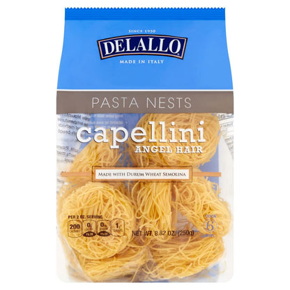 Product image of DeLallo Capellini Angel Hair Pasta Nests Made in Italy Durum Wheat Semolina Flour All Natural Kosher Non-GMO