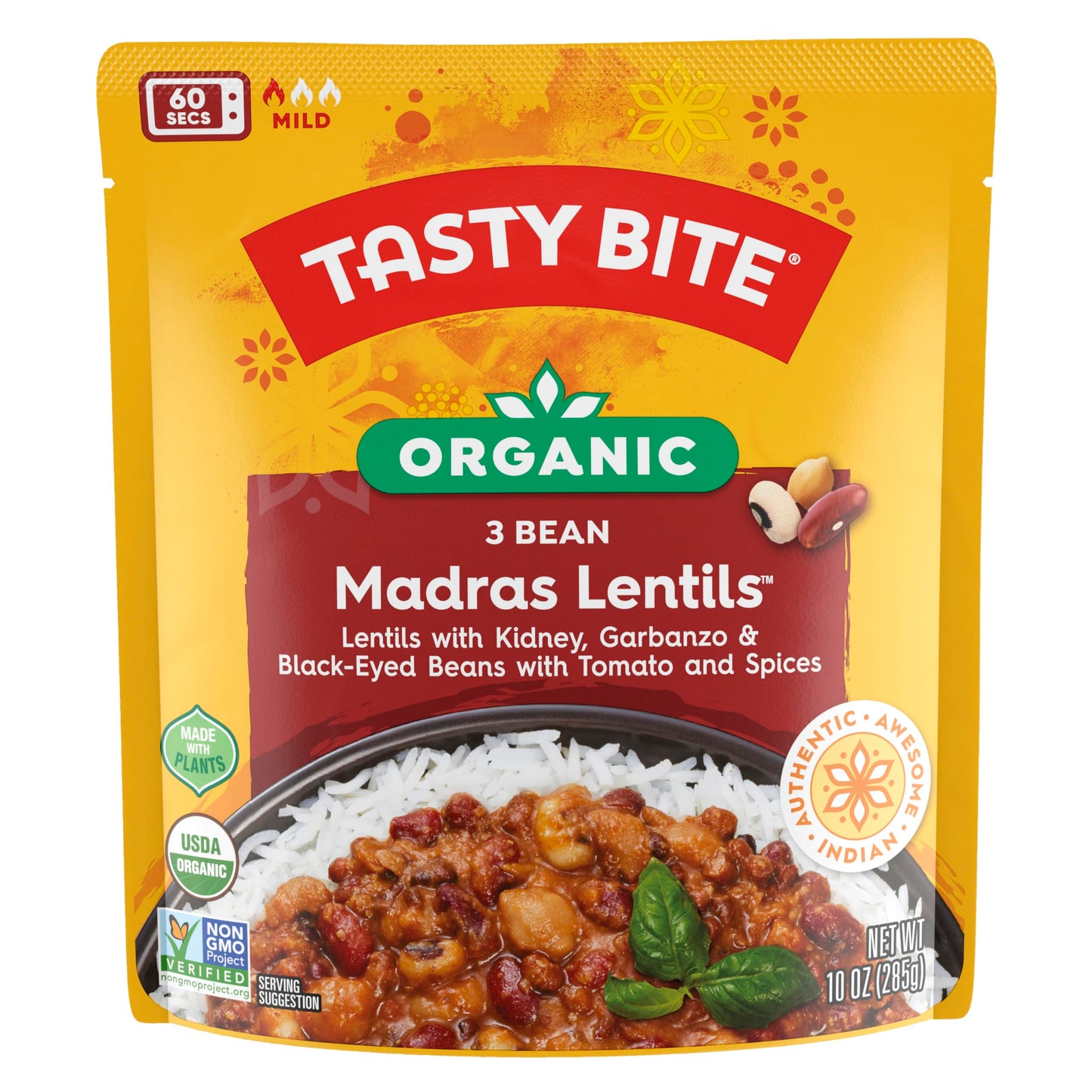 Product image of TASTY BITE Organic Three Bean Madras Lentils 10 oz 10 oz