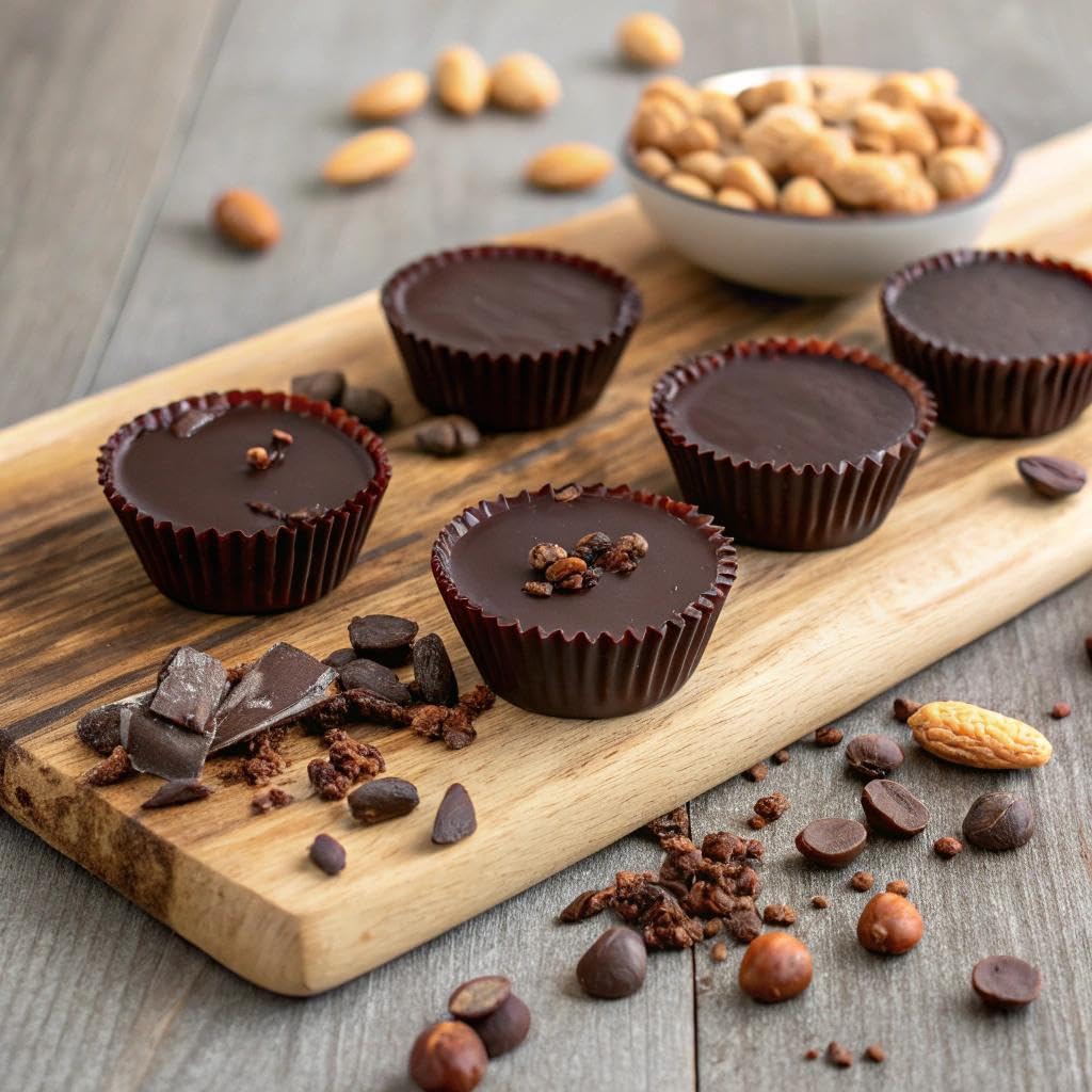 Product image of SKINNYDIPPED Dark Chocolate Peanut Butter Cups 3.2oz Keto Friendly Gluten Free Sugar per Cup No Stevia 0.07