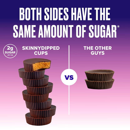 Product image of SKINNYDIPPED Dark Chocolate Peanut Butter Cups 3.2oz Keto Friendly Gluten Free Sugar per Cup No Stevia 0.07
