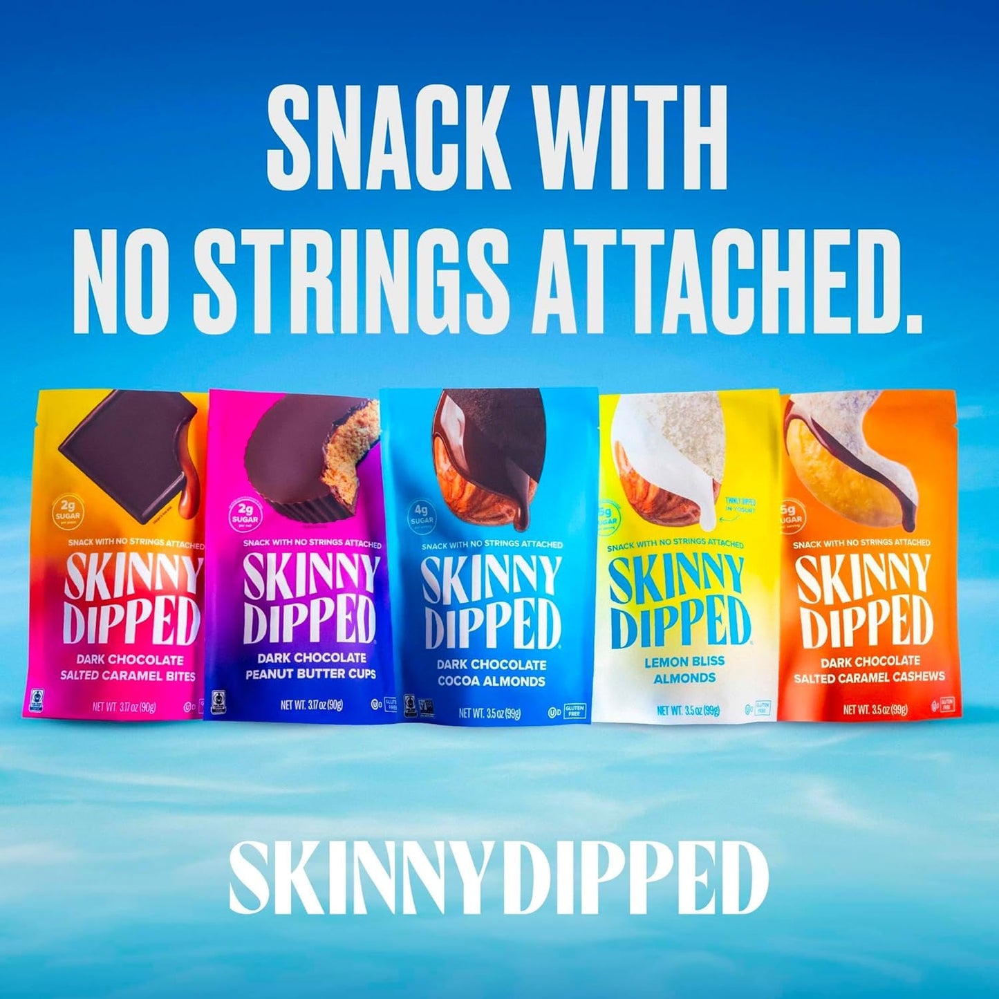 Product image of SKINNYDIPPED Dark Chocolate Peanut Butter Cups 3.2oz Keto Friendly Gluten Free Sugar per Cup No Stevia 0.07