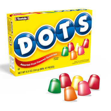 Product image of Tootsie Roll DOTS Assorted Fruit Flavored Gumdrops Candy Theater Box 6.5 oz 6.5 oz Pack of 4