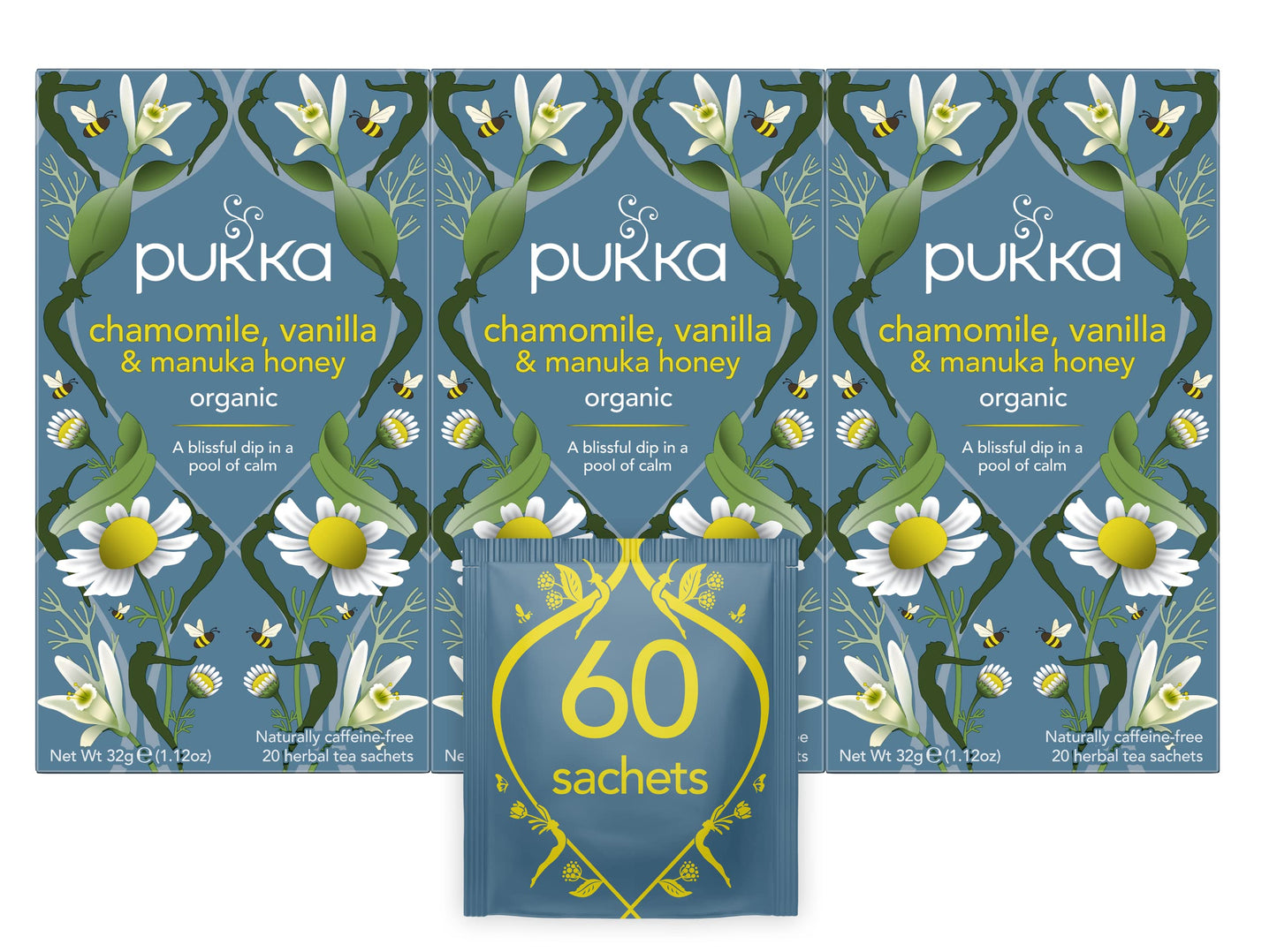 Product image of Pukka Organic Tea Bags Chamomile Vanilla and Manuka Honey Herbal Tea 20 ct Pack of 3