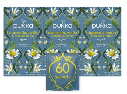 Product image of Pukka Organic Tea Bags Chamomile Vanilla and Manuka Honey Herbal Tea 20 ct Pack of 3