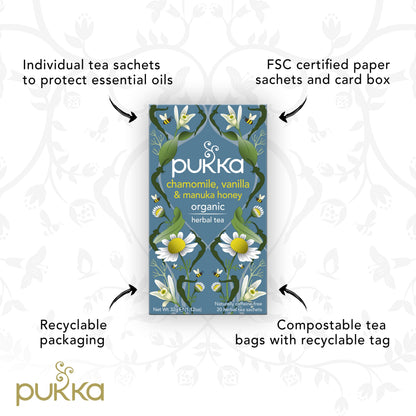 Product image of Pukka Organic Tea Bags Chamomile Vanilla and Manuka Honey Herbal Tea 20 ct Pack of 3