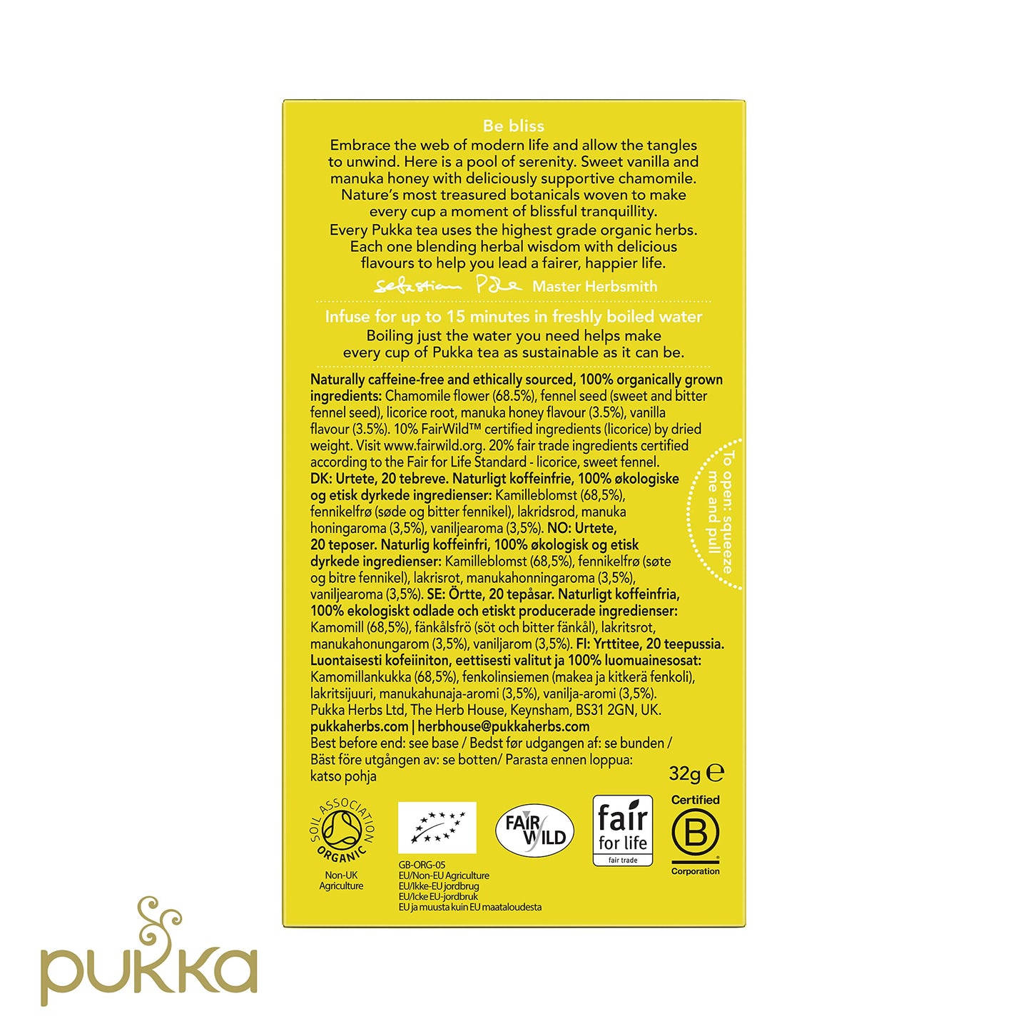 Product image of Pukka Organic Tea Bags Chamomile Vanilla and Manuka Honey Herbal Tea 20 ct Pack of 3