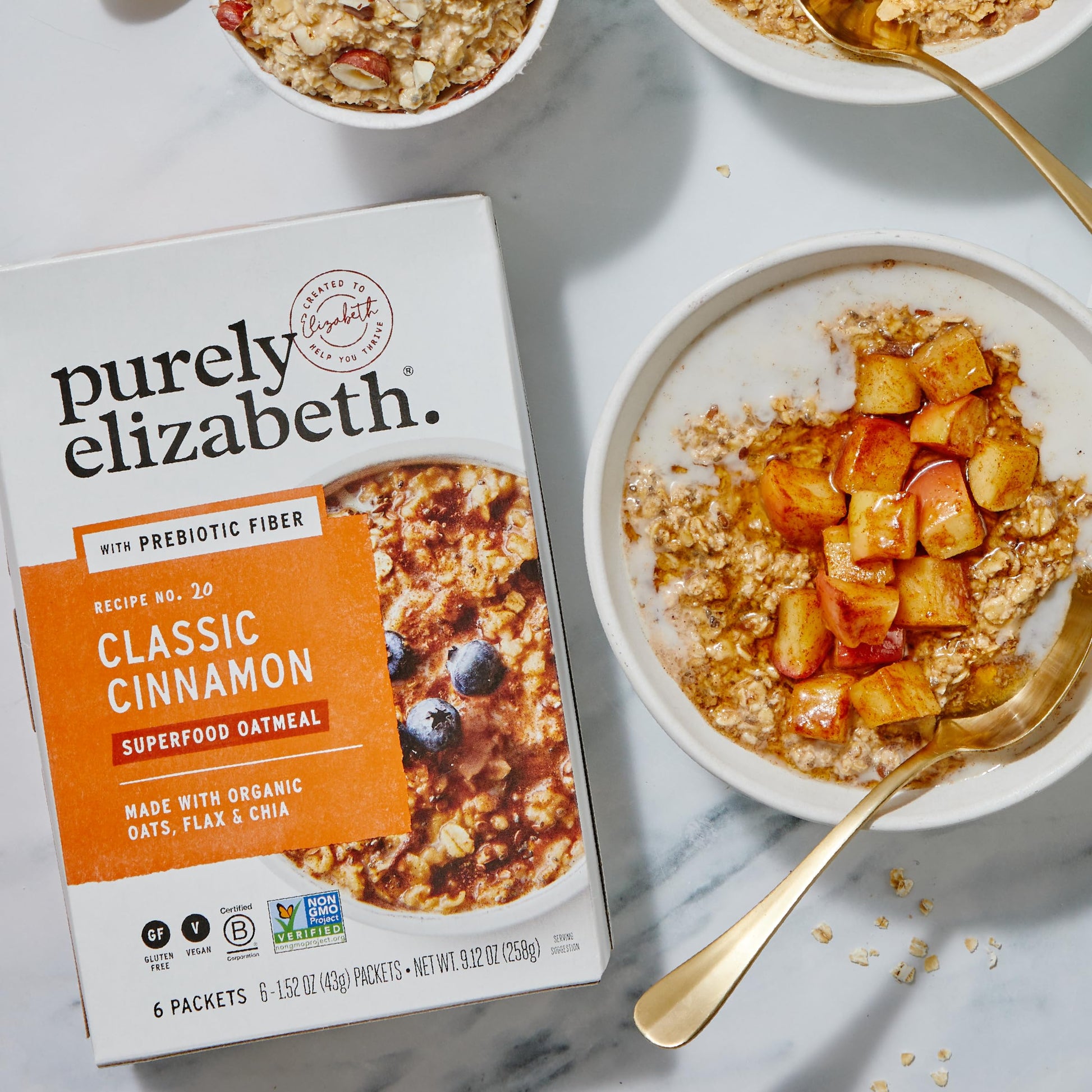 Product image of Purely Elizabeth Classic Cinnamon Superfood Oatmeal Prebiotic Fiber Gluten Free and Non-GMO 9.12 oz 9.12 oz