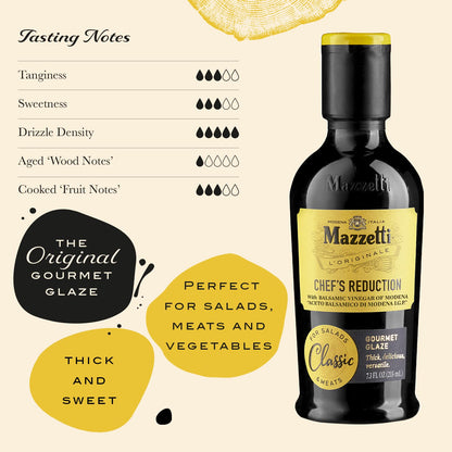 Product image of Mazzetti Balsamic Vinegar Glaze Classic Modena PGI Thick and Rich Perfect for Salads Meats Vegetables Bottle