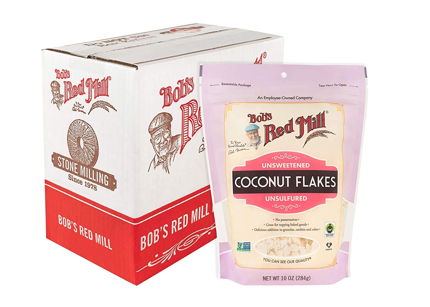 Product image of Bob's Red Mill Unsweetened Coconut Flakes Resealable 10 oz 10 oz Pack of 3