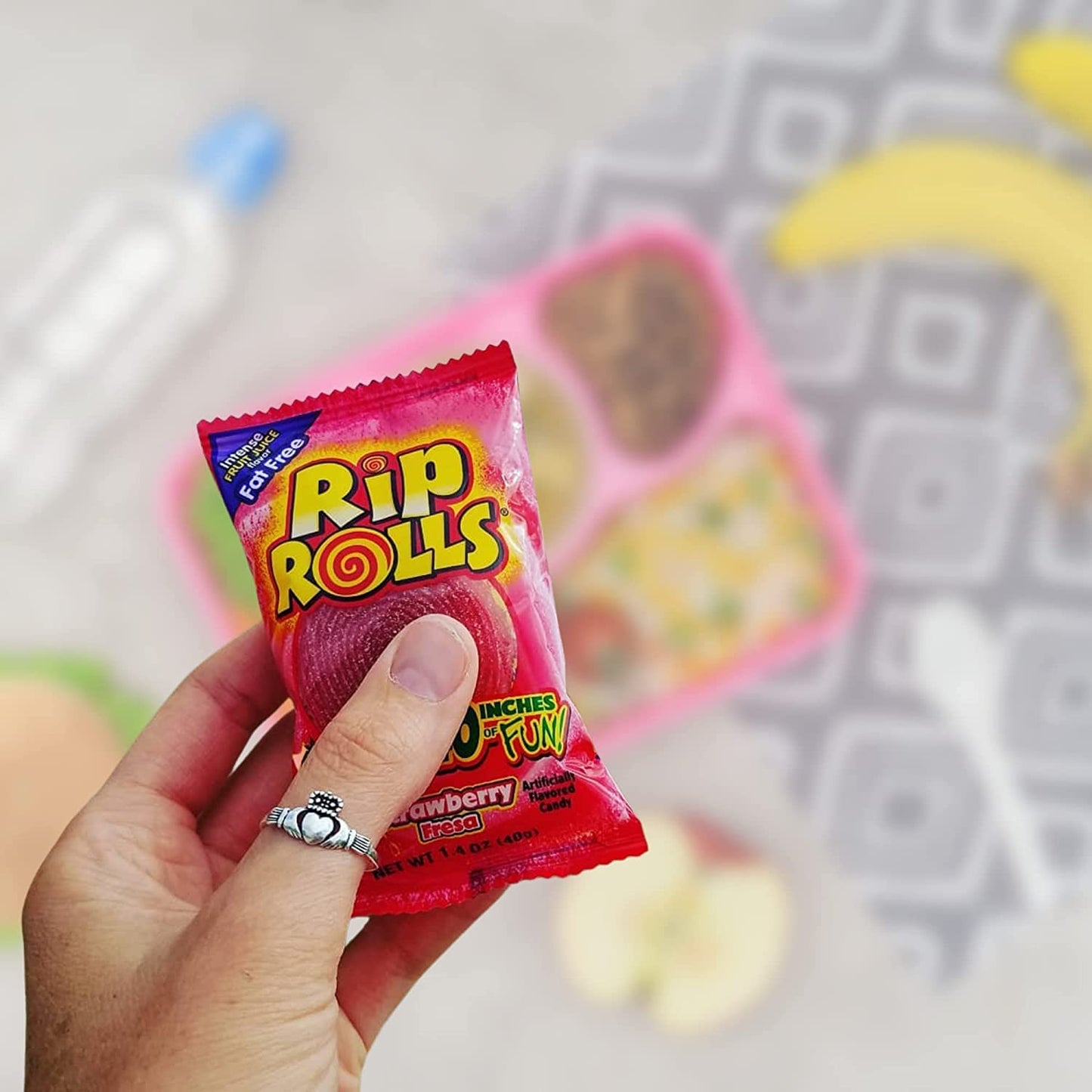 Product image of Sweetzo Rip Rolls Sugar Coated Strawberry Candies Assorted Fruit Flavor Fat Free Red Licorice Candy Sour