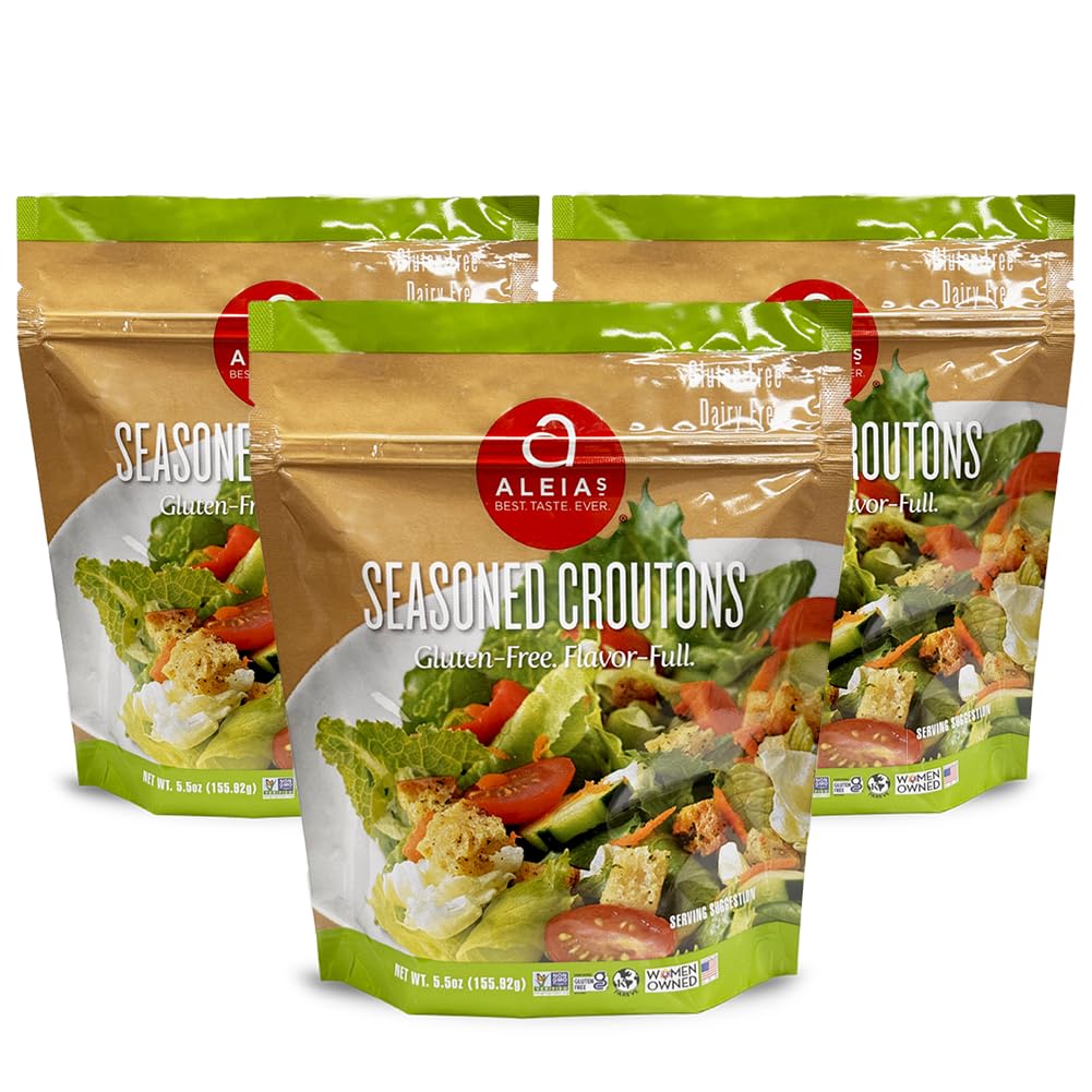 Product image of ALEIAS BEST. TASTE. EVER. Gluten Free Seasoned Croutons Crunchy Topping for Salads and Soups Dairy Free Soy