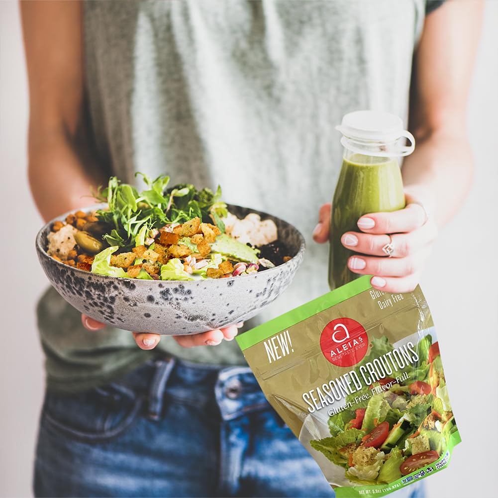 Product image of ALEIAS BEST. TASTE. EVER. Gluten Free Seasoned Croutons Crunchy Topping for Salads and Soups Dairy Free Soy