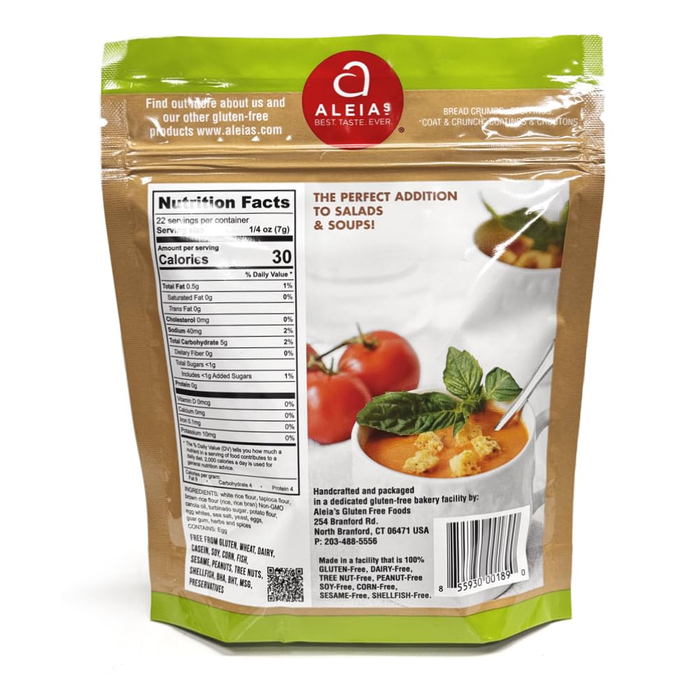 Product image of ALEIAS BEST. TASTE. EVER. Gluten Free Seasoned Croutons Crunchy Topping for Salads and Soups Dairy Free Soy