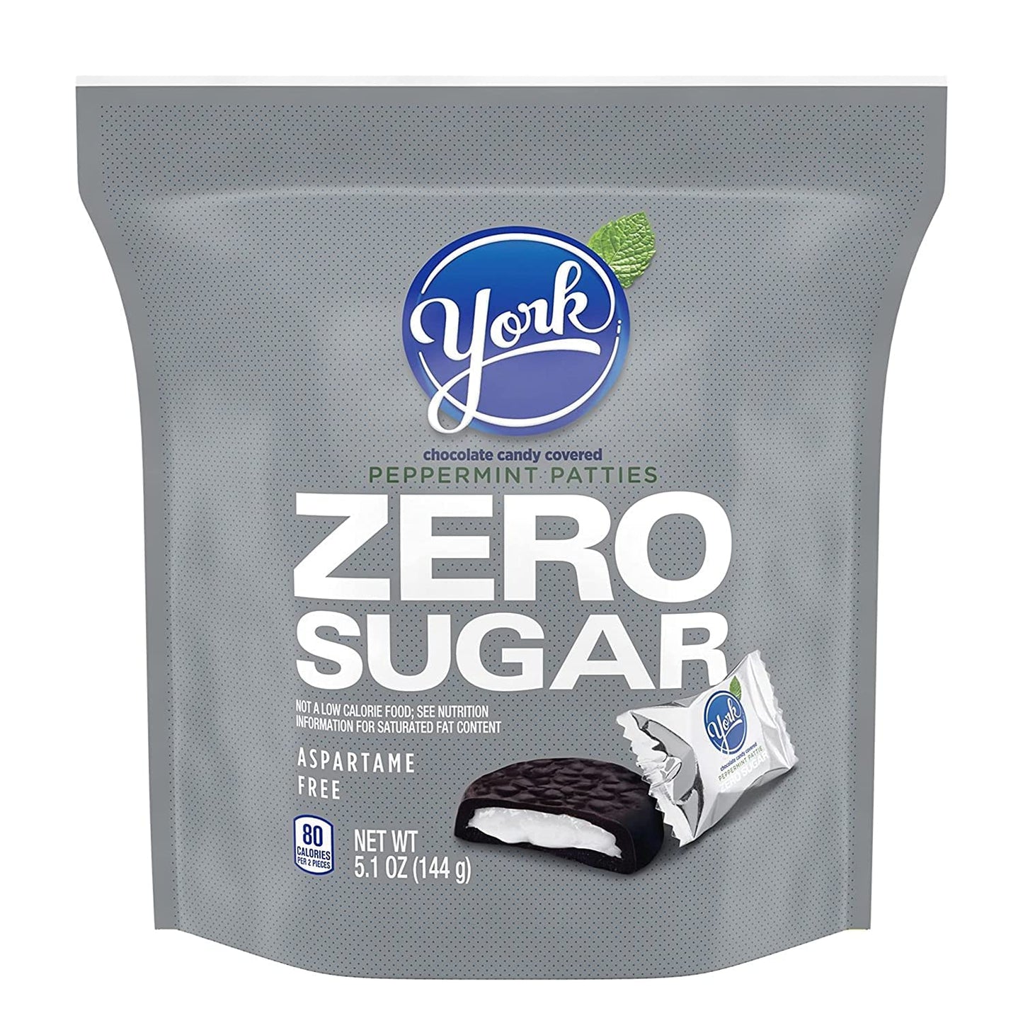 Product image of YORK Zero Sugar Chocolate Peppermint Patties Candy Individually Wrapped Aspartame Free Bag 5.1 oz 5.1 oz