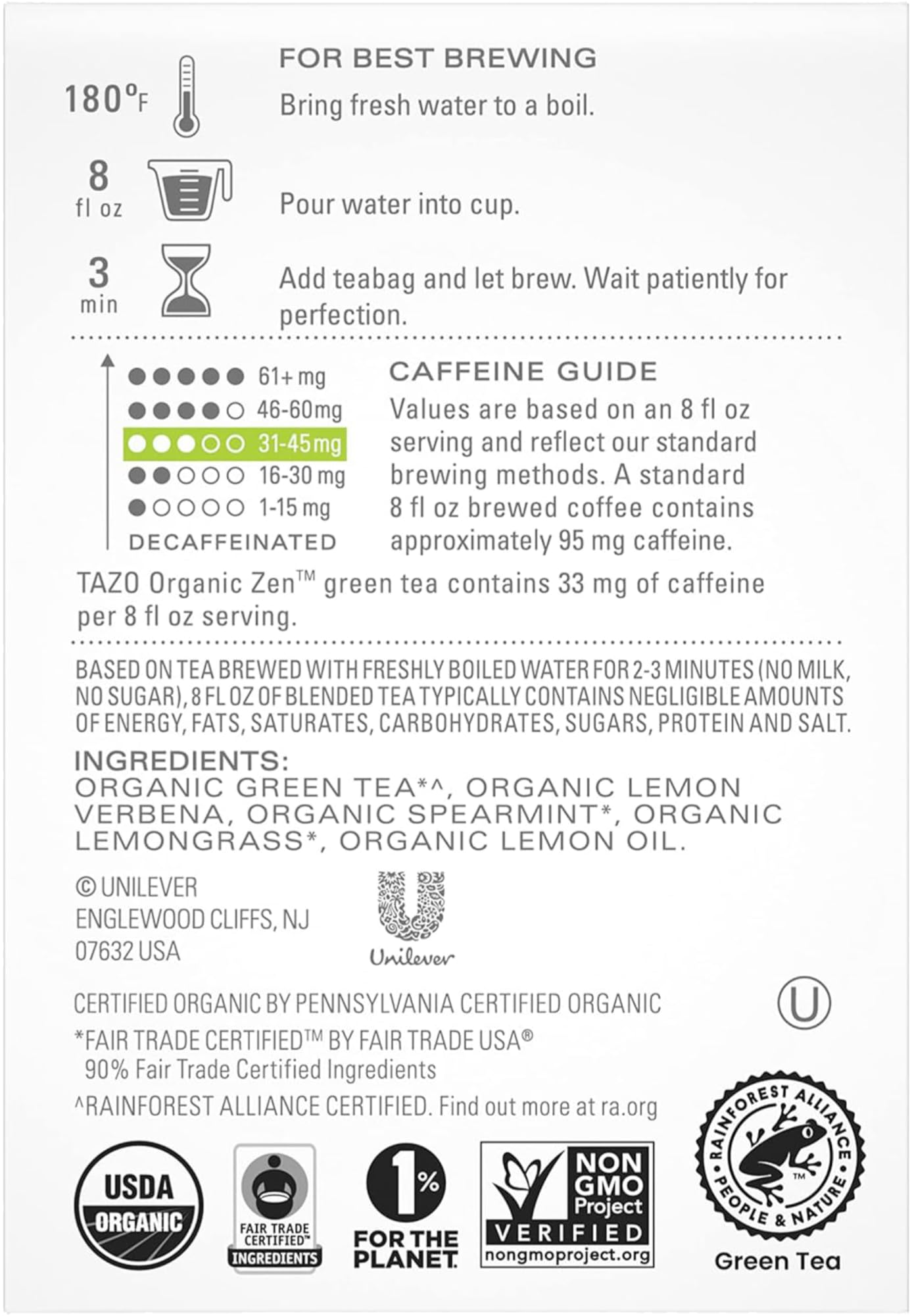 Product image of TAZO Tea Bags Green Tea Regenerative Organic Zen Tea 2.7 oz 36 ct 2.7 oz 36 Count