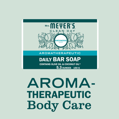 Product image of Mrs. MEYER'S Clean Day Bar Soap Use as Body Wash or Hand Soap Made Essential Oils Birchwood 5.3 oz 5.3 oz