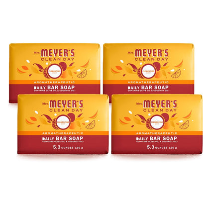 Product image of Mrs. MEYER'S Clean Day Bar Soap Use as Body Wash or Hand Soap Made Essential Oils Clementine 5.3 oz 5.3 oz