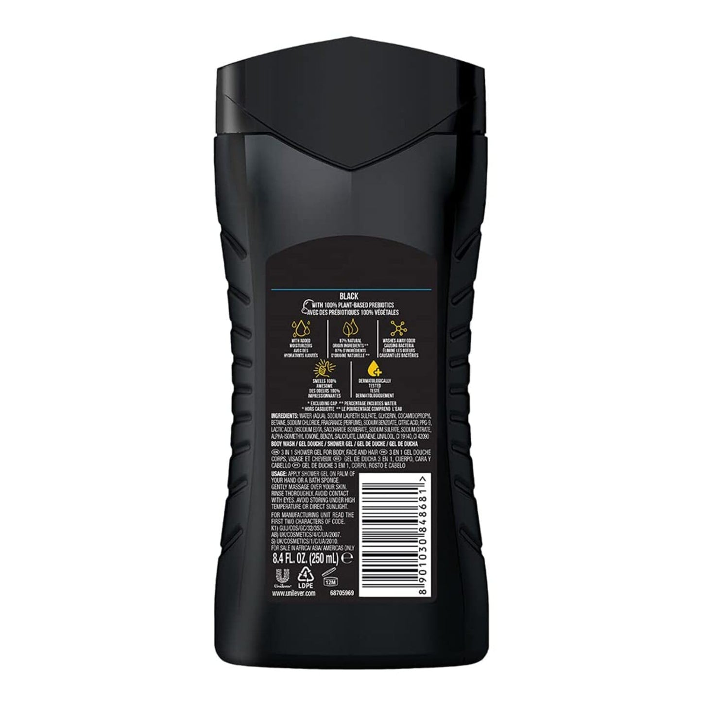 Product image of AXE Black Frozen Pear and Cedarwood Scent 3-in-1 Body Wash Face Wash Hair Wash 8.4 fl oz 8.4 fl oz