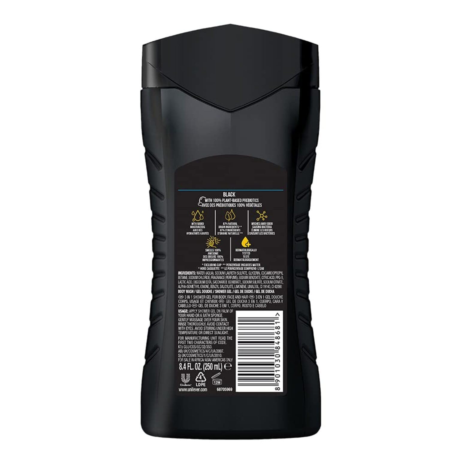 Product image of AXE Black Frozen Pear and Cedarwood Scent 3-in-1 Body Wash Face Wash Hair Wash 8.4 fl oz 8.4 fl oz