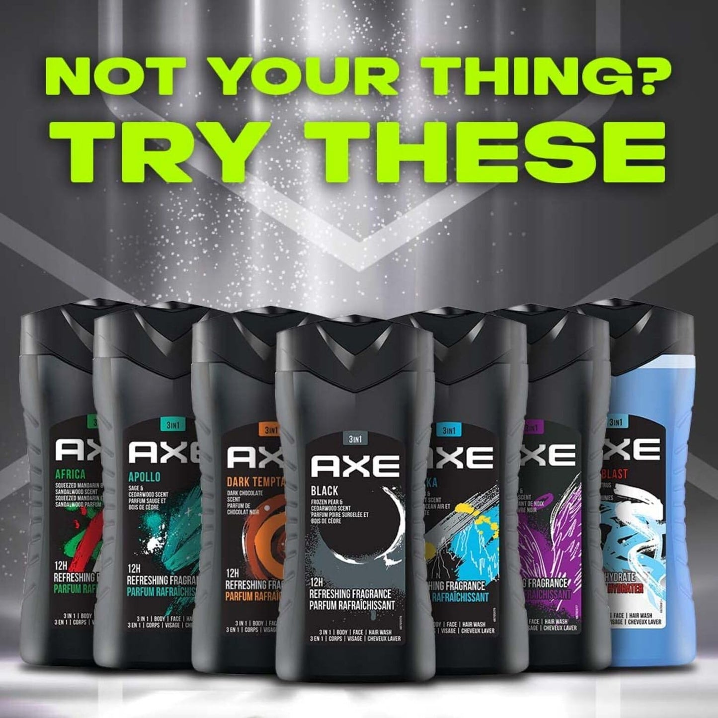 Product image of AXE Black Frozen Pear and Cedarwood Scent 3-in-1 Body Wash Face Wash Hair Wash 8.4 fl oz 8.4 fl oz