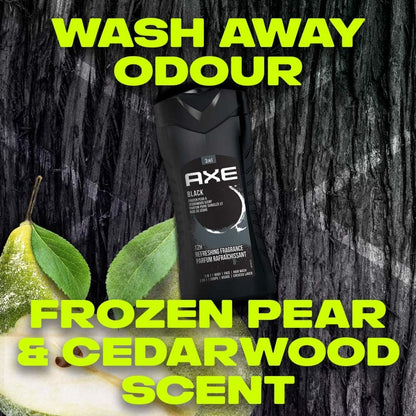 Product image of AXE Black Frozen Pear and Cedarwood Scent 3-in-1 Body Wash Face Wash Hair Wash 8.4 fl oz 8.4 fl oz