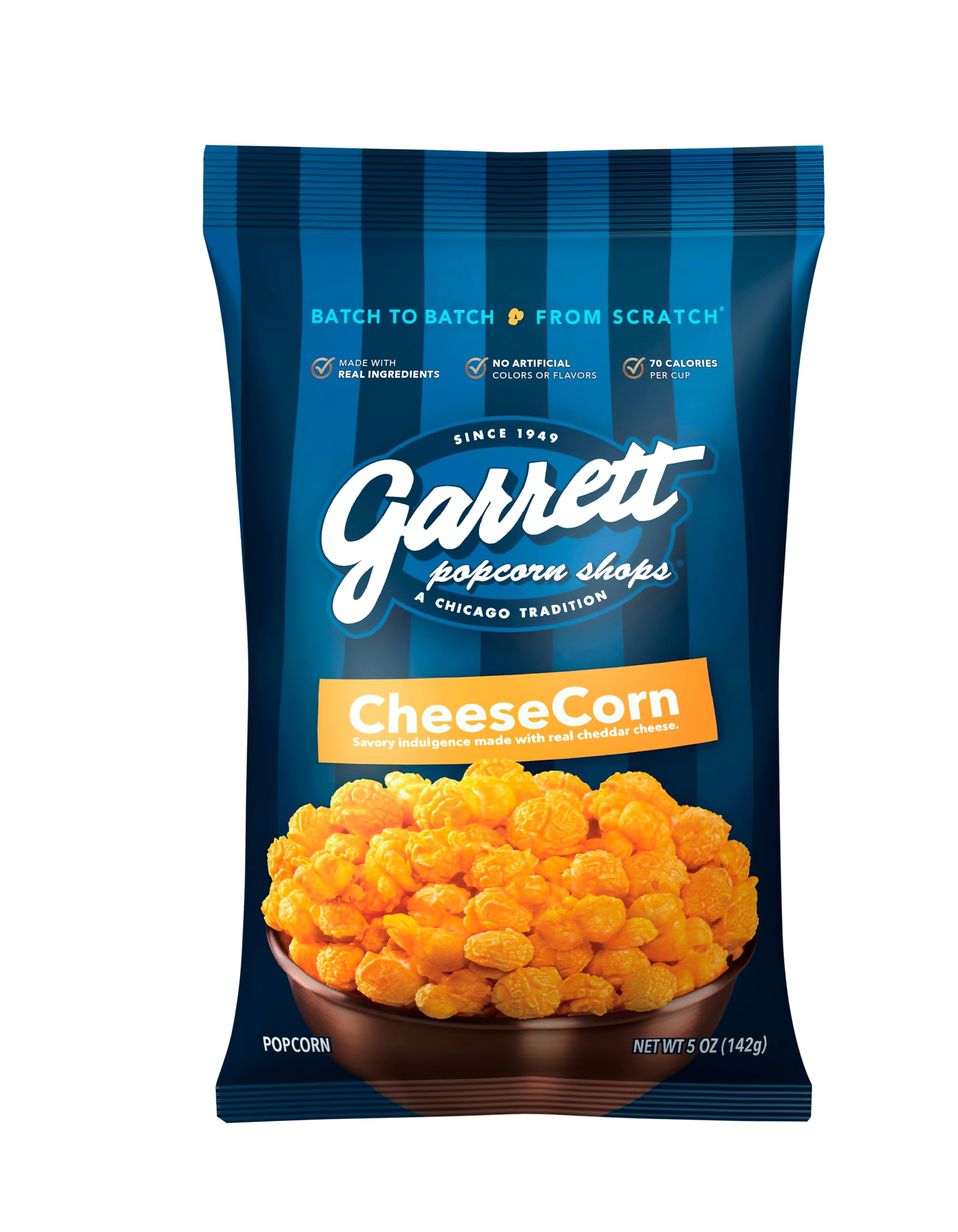 Product image of Garrett Popcorn Shops CheeseCorn Cheese Gourmet Popcorn 1 Bag Gluten Free Salty Snack Popped Popcorn 5 oz 5
