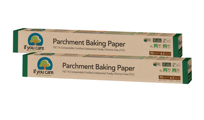Product image of If You Care Parchment Baking Paper Unbleached Chlorine Free Greaseproof Silicone Coated 70 Sq Ft Roll