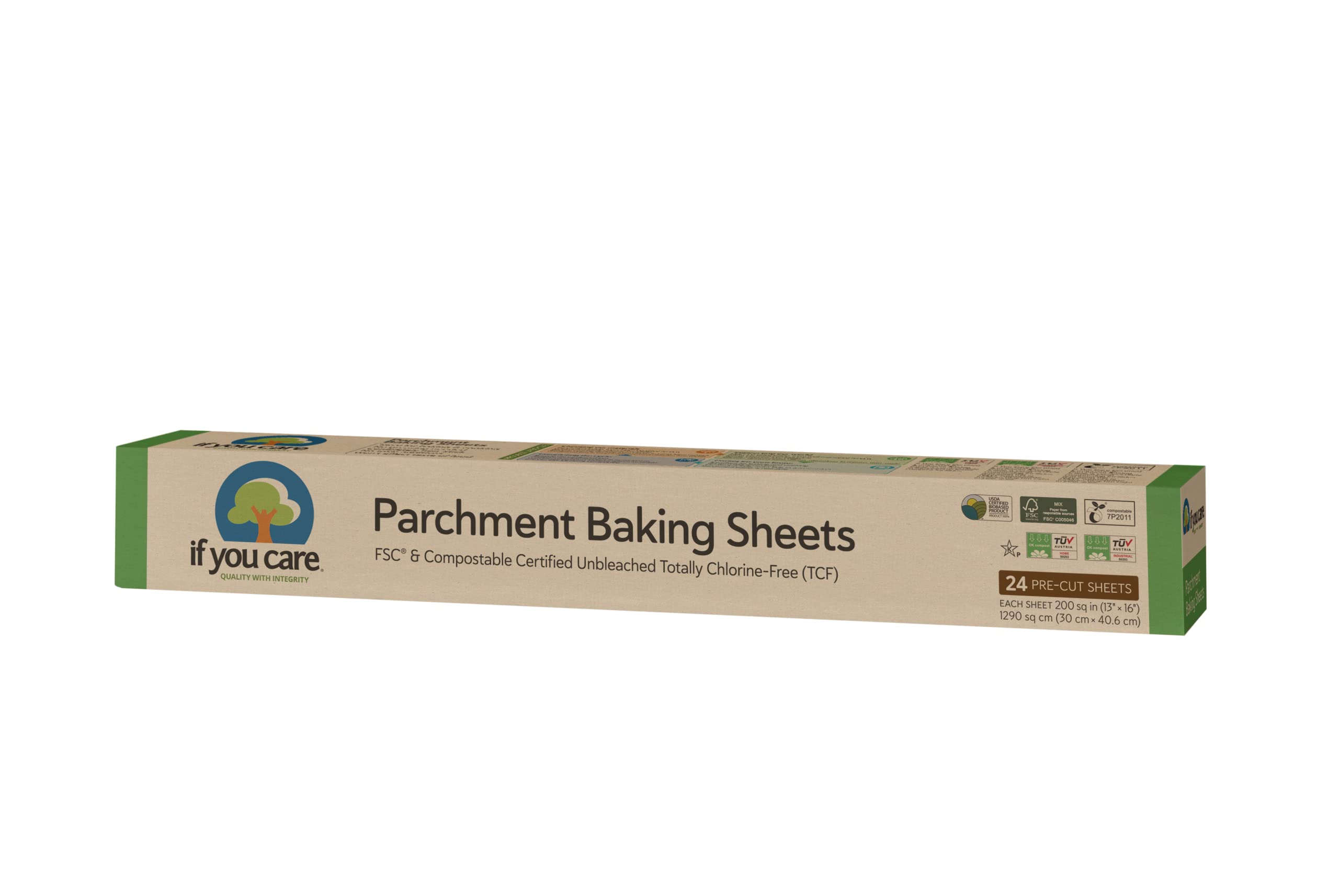 Product image of If You Care Parchment Paper Baking Sheets Unbleached Chlorine Free Greaseproof Silicone Coated 12.5" x 16"