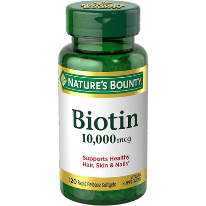 Product image of Nature's Bounty Biotin 10000 mcg Ultra Strength Rapid Release Liquid Softgels 120 ct Pack of 2