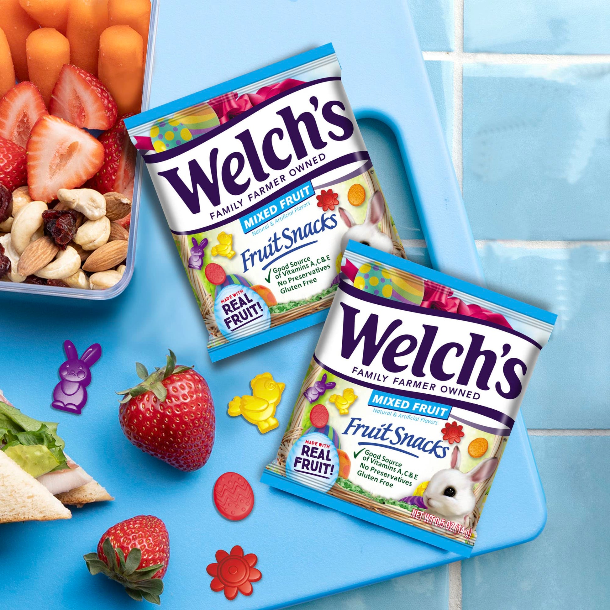 Product image of Welch's Fruit Snacks Mixed Fruit Gluten Free Individual Single Serve Bags 0.5 oz 0.5 oz Pack of 250