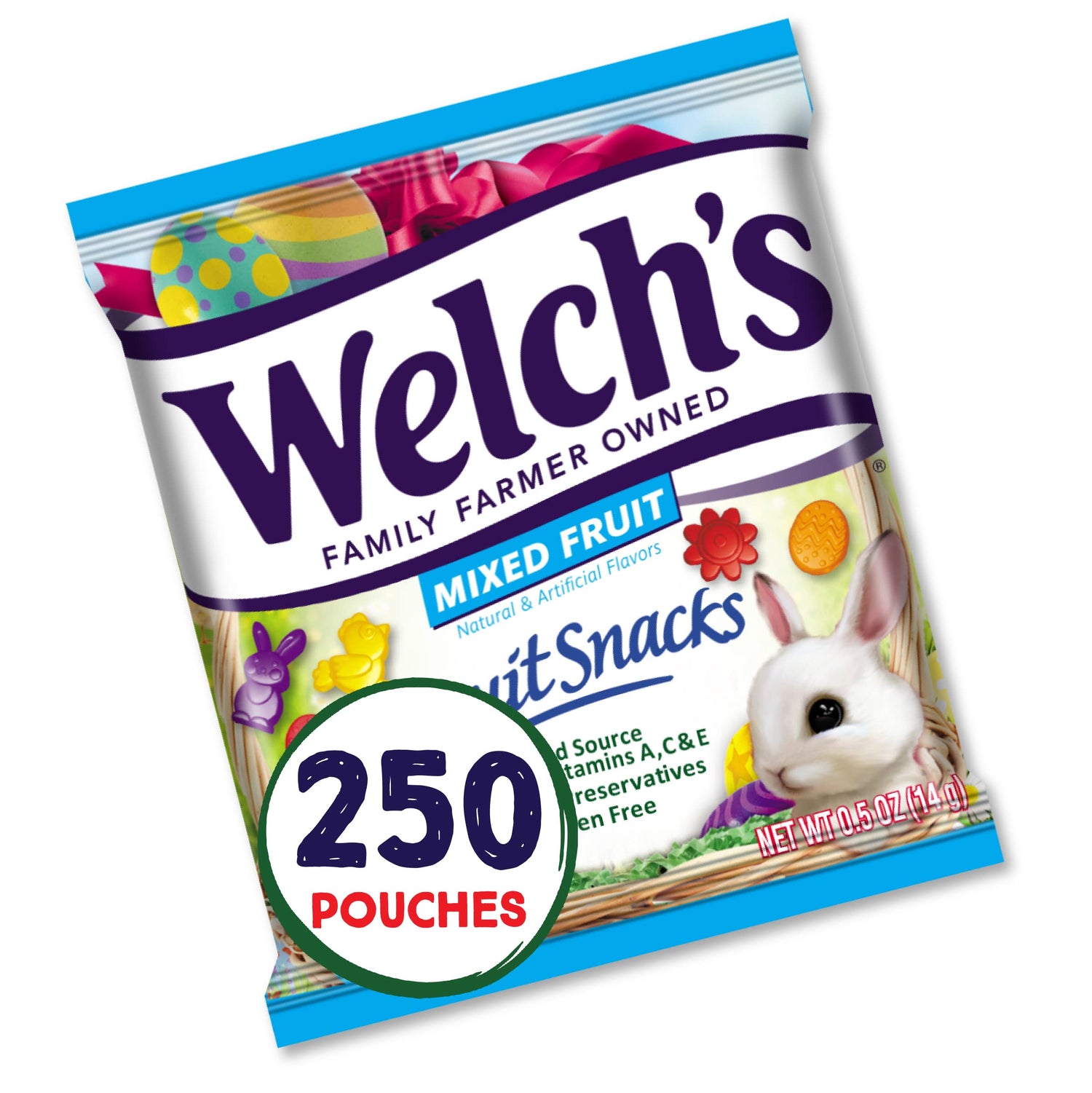 Product image of Welch's Fruit Snacks Mixed Fruit Gluten Free Individual Single Serve Bags 0.5 oz 0.5 oz Pack of 250